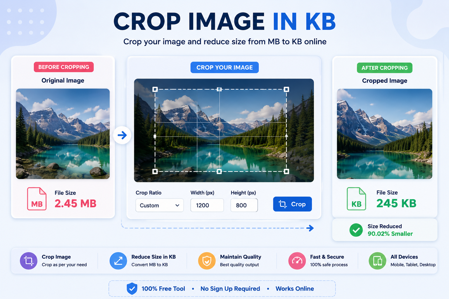Crop Image in KB Online Free Tool