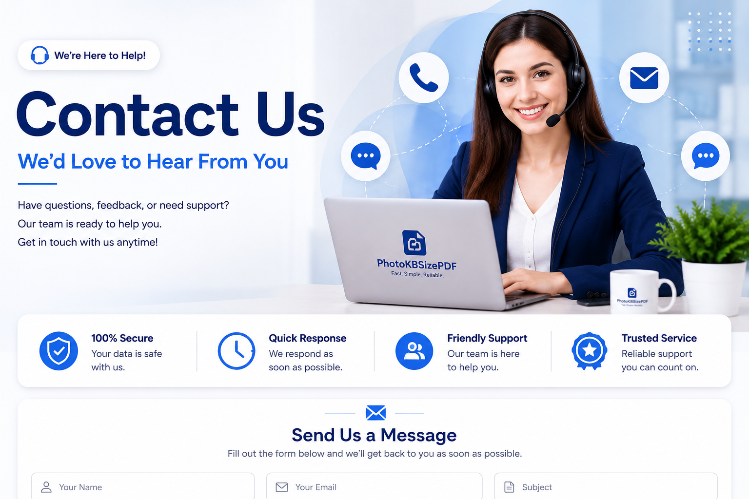 PhotoKBSizePDF Contact Support
